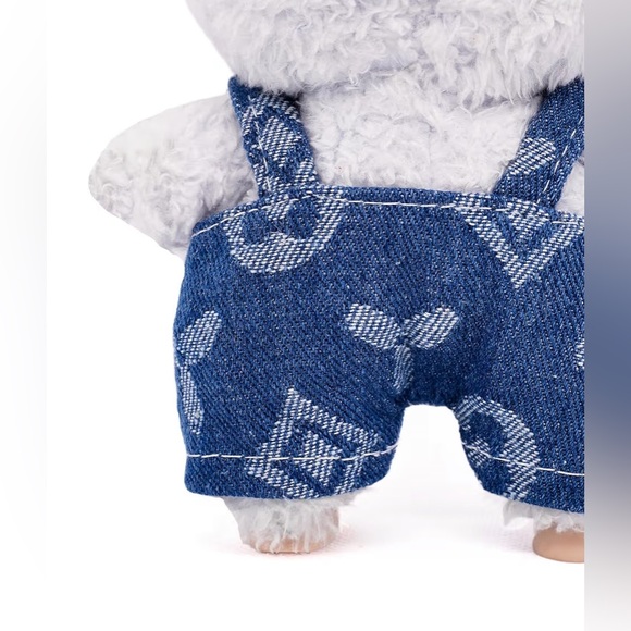 New! Labubu 17cm Fashion Denim Romper and Hat Seț - Picture 2 of 8